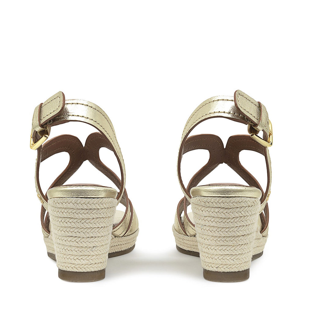 FLORENCE CLOSE - MET WISHBONE MIDI WEDGE SOFT GOLD