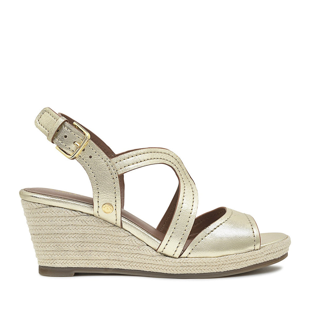 FLORENCE CLOSE - MET WISHBONE MIDI WEDGE SOFT GOLD