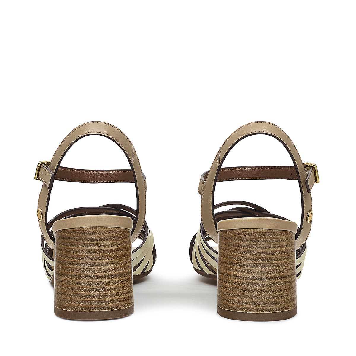 CROSSWAYS ROAD WEAVE BLOCK HEELED SANDAL BIRCH