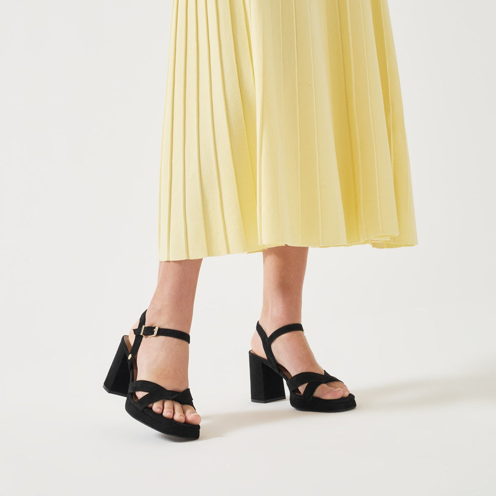 ARCHER STREET CROSSOVER PLATFORM HEEL BLACK