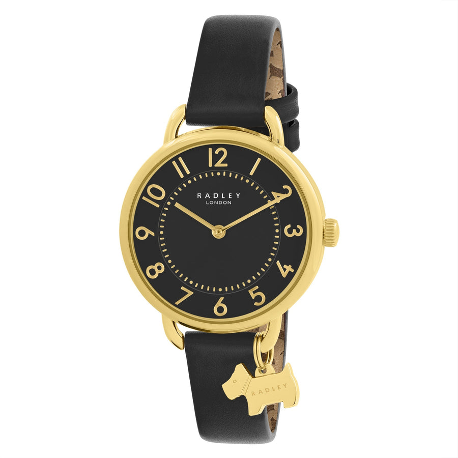 Southwark Park Leather Strap Watch Black - RY21950