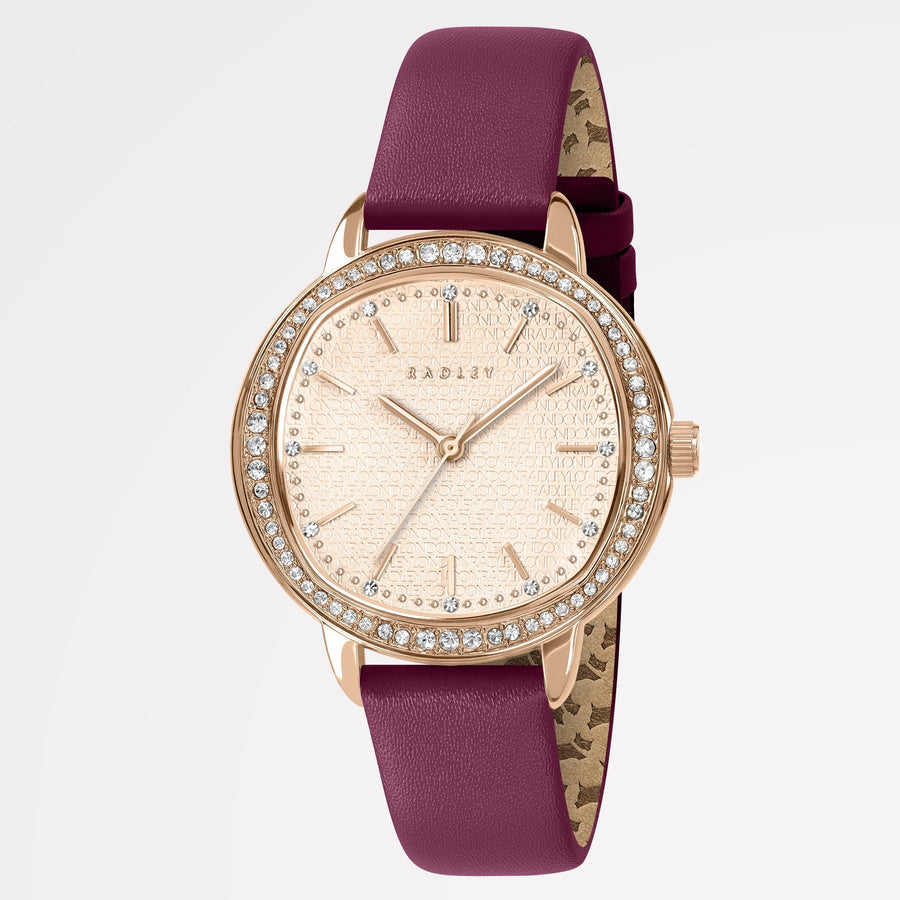BERRY LANE LEATHER STRAP WATCH BERRY