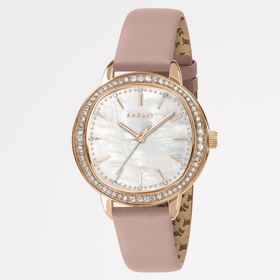 BERRY LANE LEATHER STRAP WATCH PRAIRIE PINK