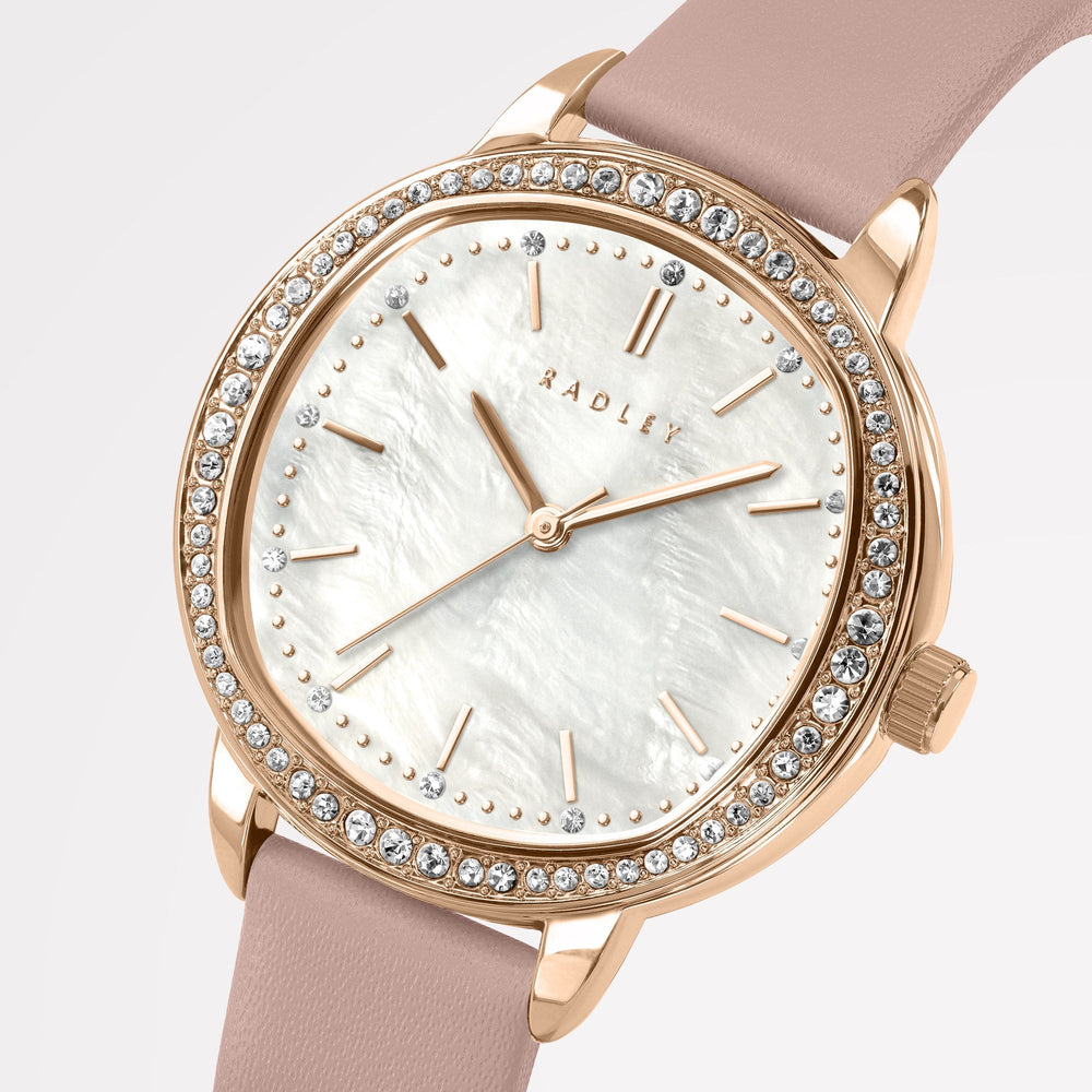 BERRY LANE LEATHER STRAP WATCH PRAIRIE PINK
