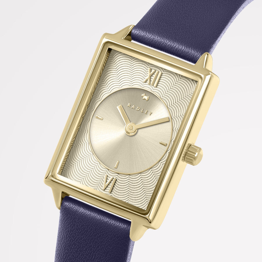 ALBION AVENUE LEATHER STRAP WATCH INK