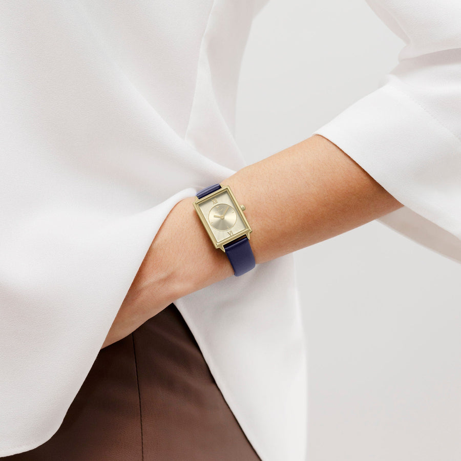 ALBION AVENUE LEATHER STRAP WATCH INK