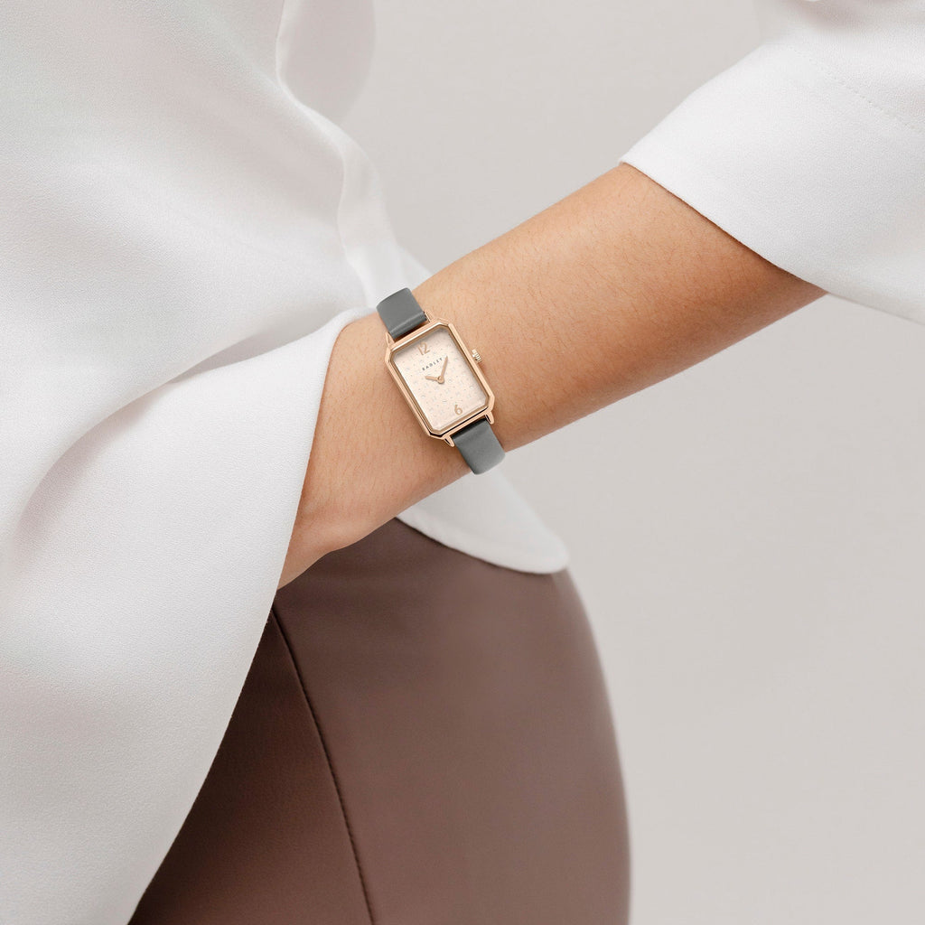 Saxon Road 20mm With Leather Strap Watch Grey - RY21880A