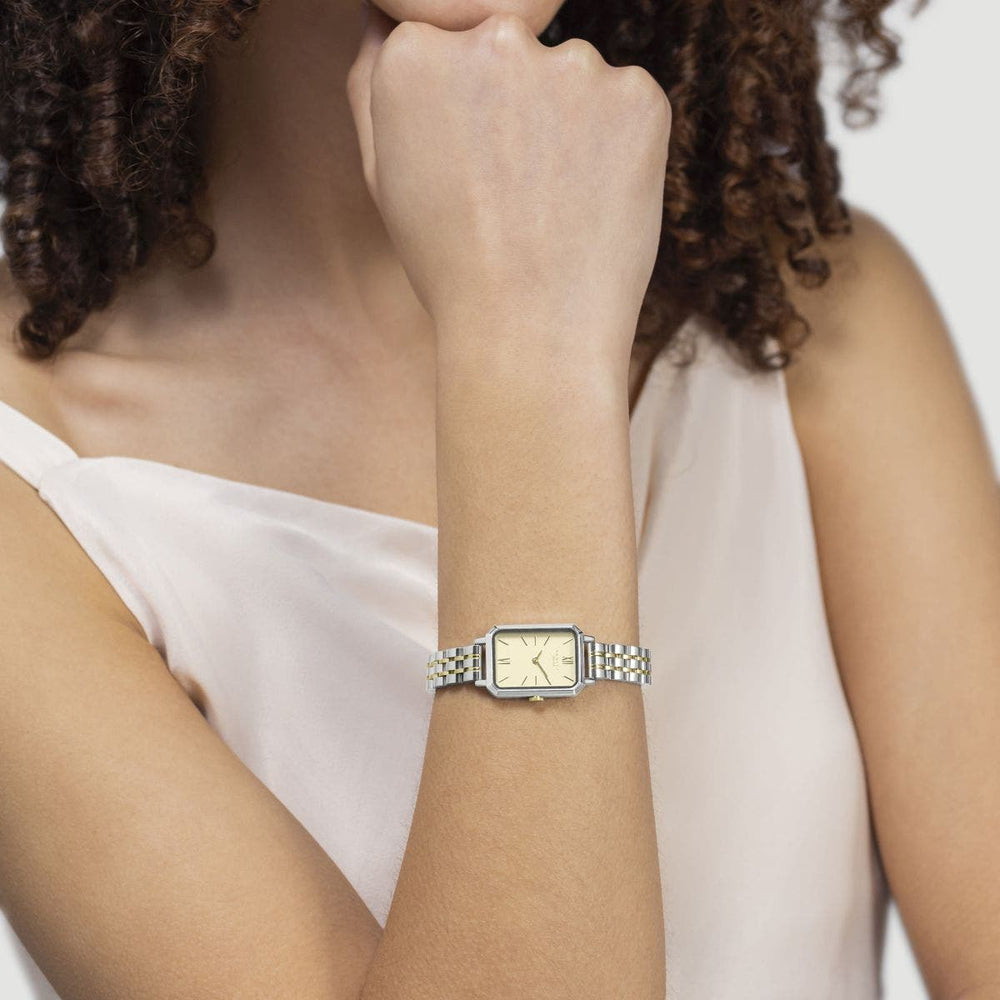 COMPTON STREET TWO TONE BRACELET WATCH SILVER - RY4619