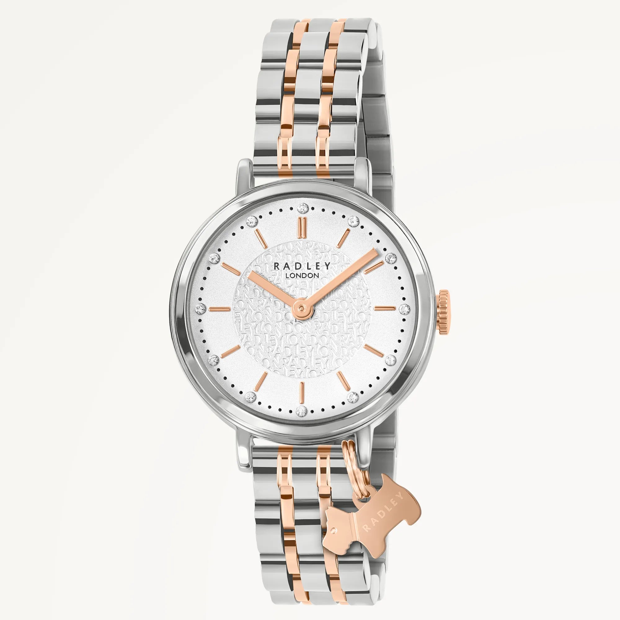 SELBY STREET TWO TONE LINK BRACELET WATCH ROSE GOLD