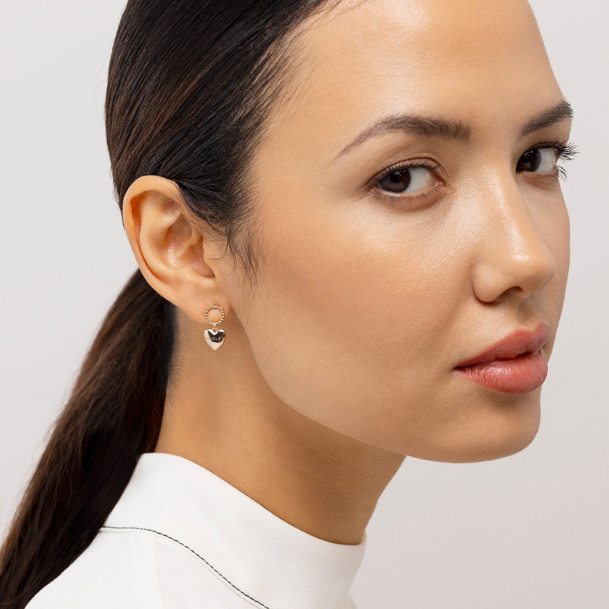 Lovett Way 18ct GP  Hanging Heart Earrings Gold - RYJ1522S