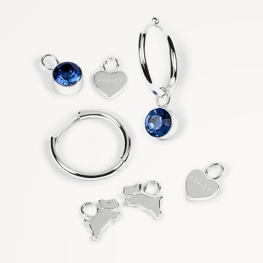 ELIZABETH STREET HUGGIE EARRING & CHARMS SILVER