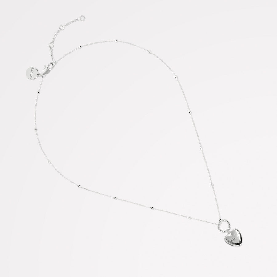 LOVETT WAY HEART CHARM NECKLACE SILVER