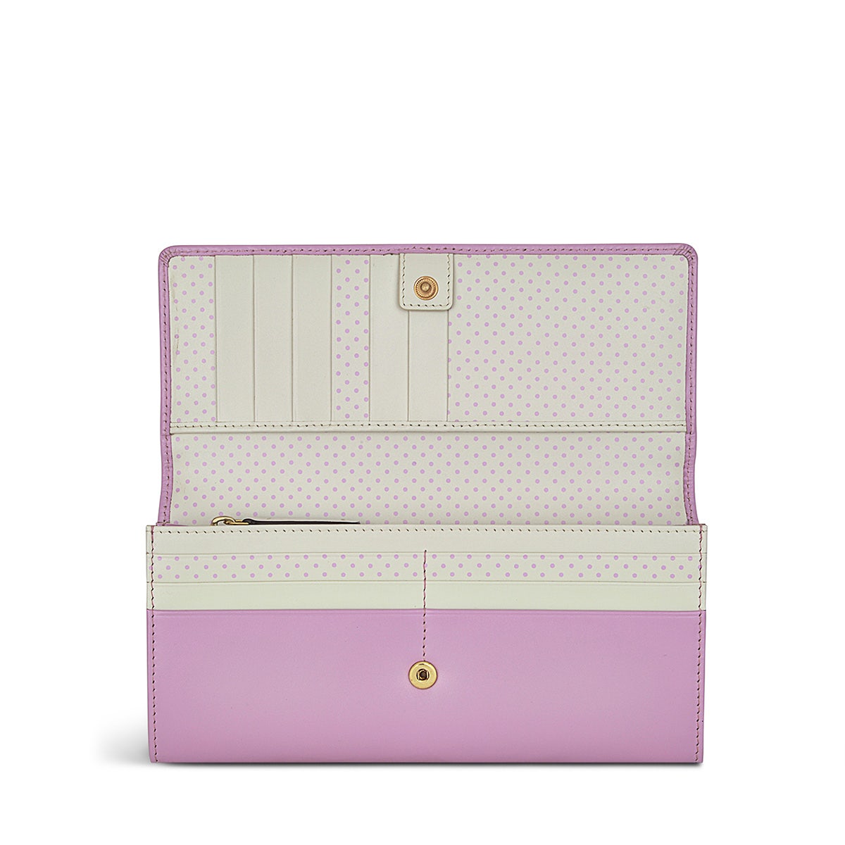 Heritage Dog Outline Leather Large Flapover Wallet in Sugar Pink - S1330679