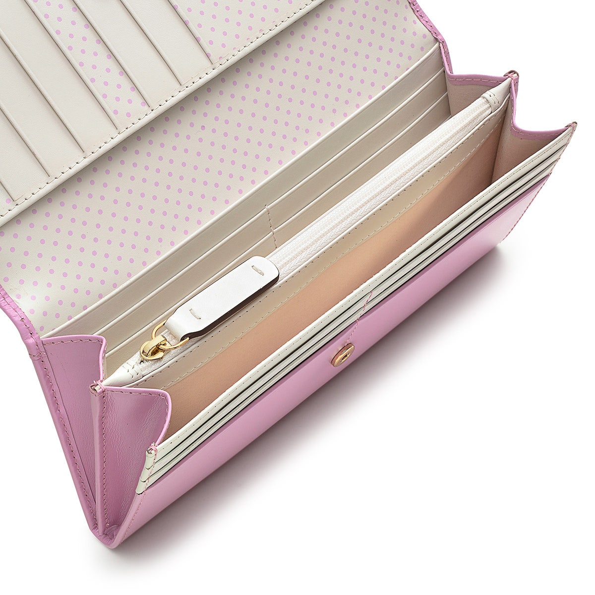 Heritage Dog Outline Leather Large Flapover Wallet in Sugar Pink - S1330679