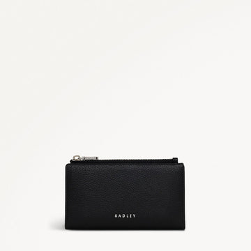 Coin Street Leather Medium Ziptop Wallet in Black - S1871001