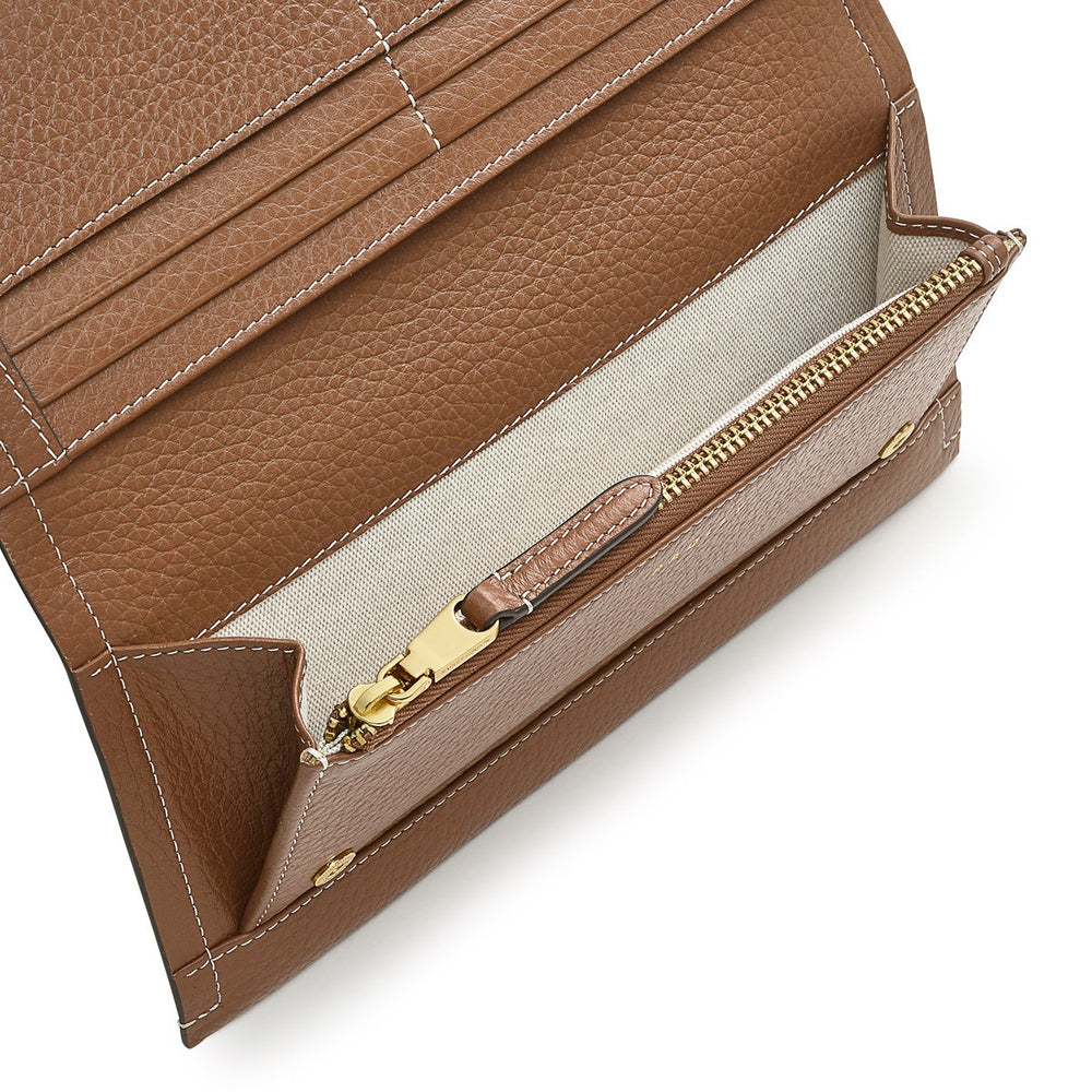 OAK STREET LARGE FLAPOVER PURSE SADDLE