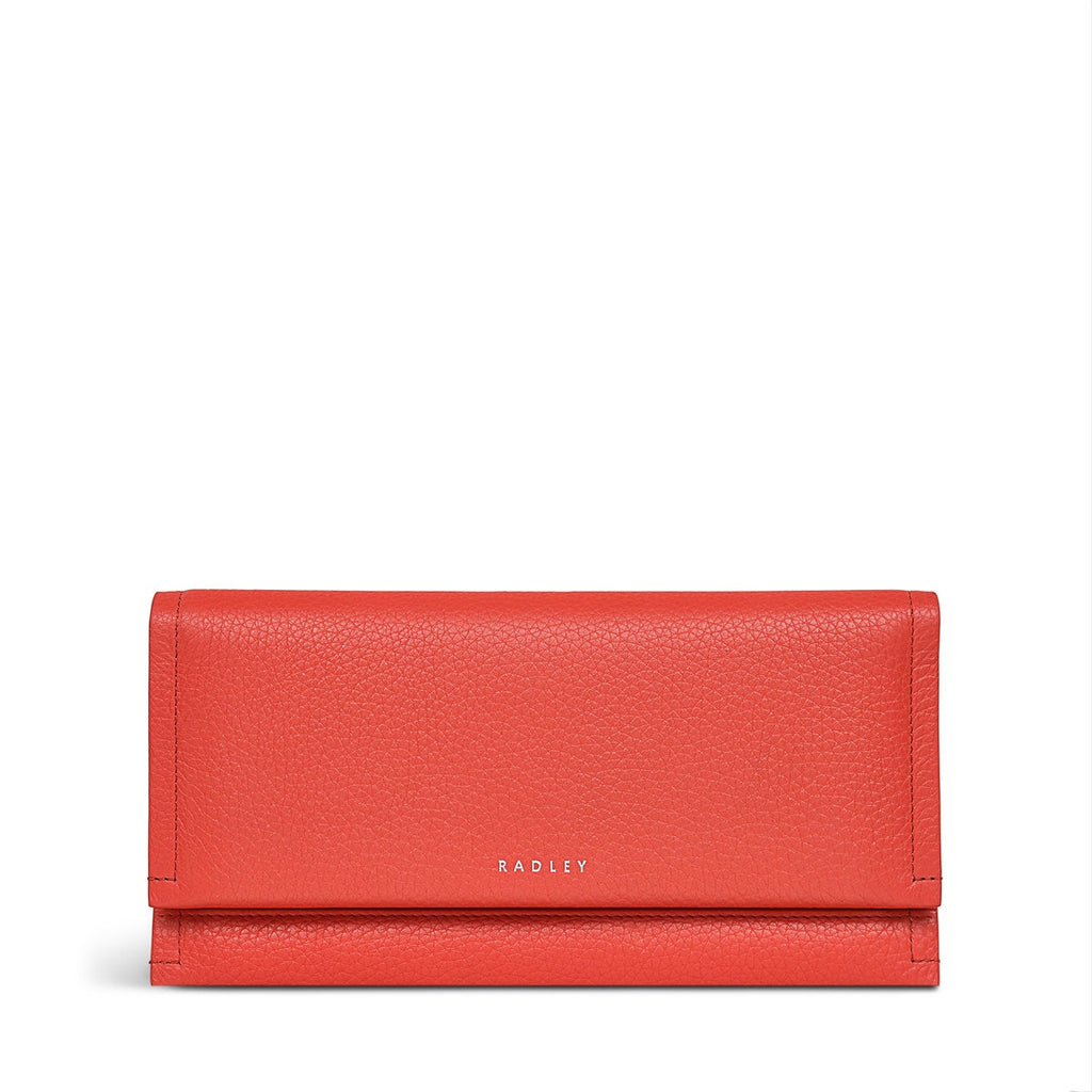 Oak Street Leather Large Flapover Wallet in Lava - S1884625