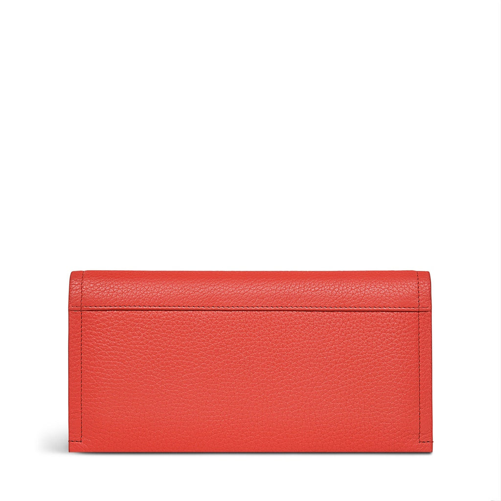 Oak Street Leather Large Flapover Wallet in Lava - S1884625