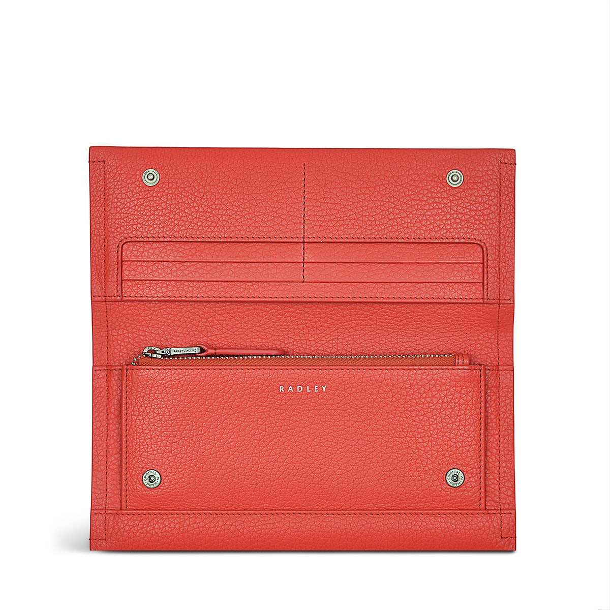 Oak Street Leather Large Flapover Wallet in Lava - S1884625