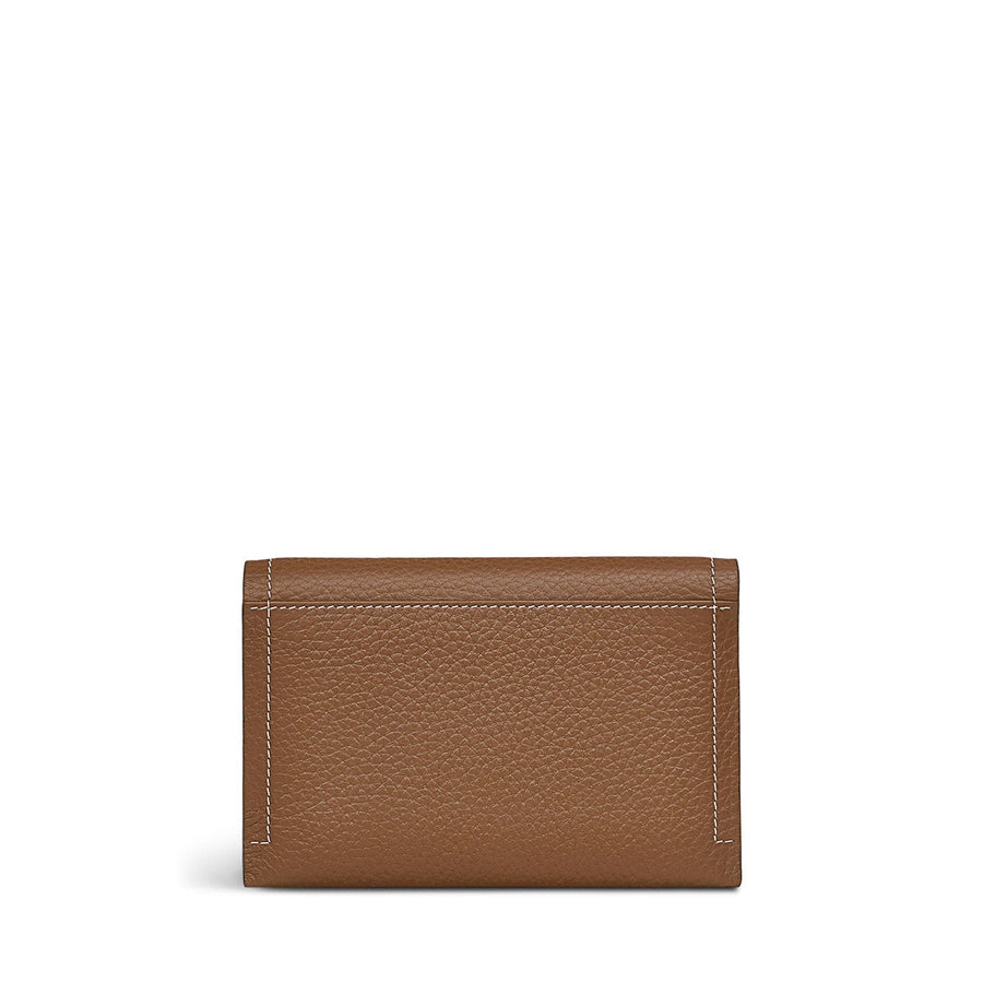 Oak Street Leather Medium Flapover Wallet in Saddle - S1885211