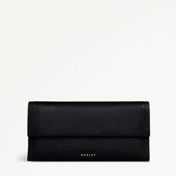 The Chancery Leather Large Flapover Wallet in Black - S1939001