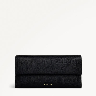 The Chancery Leather Large Flapover Wallet in Black - S1939001