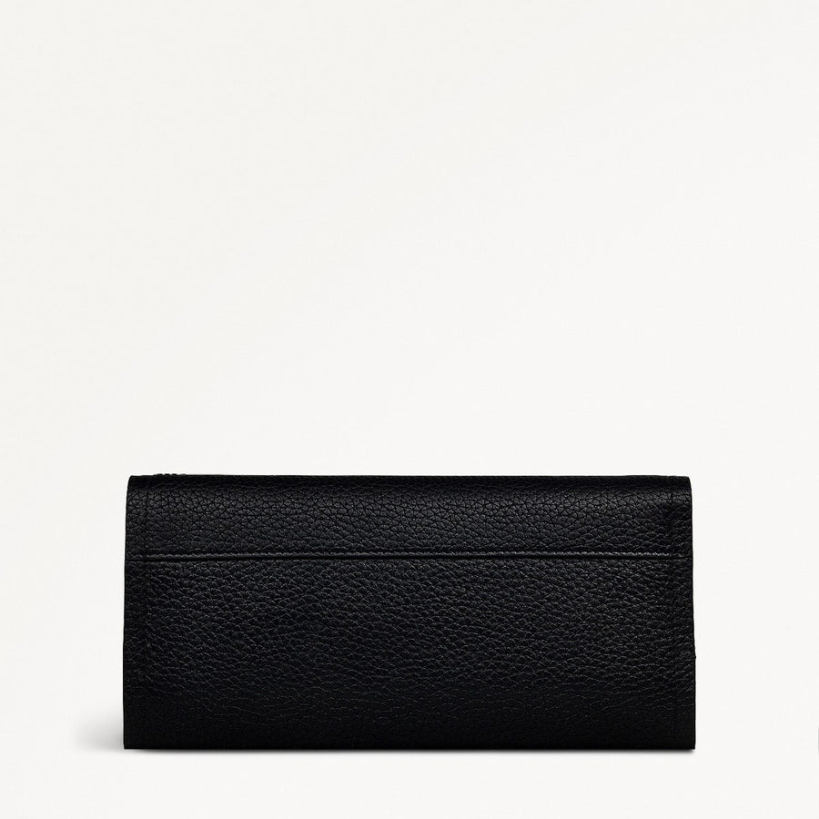 The Chancery Leather Large Flapover Wallet in Black - S1939001