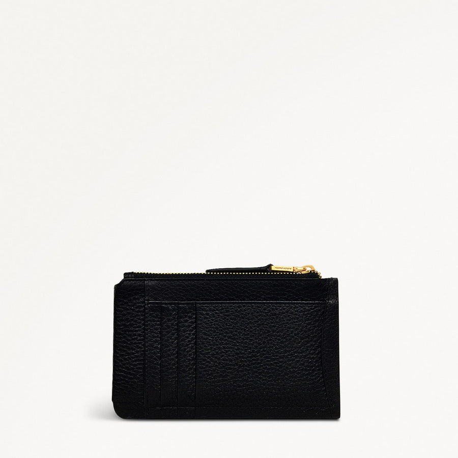 The Chancery Leather Medium Ziptop Coin Purse in Black - S1940001