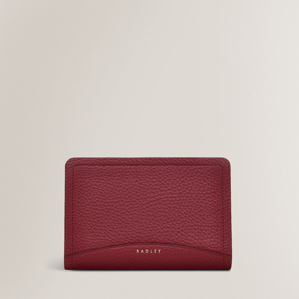 The Chancery Leather Medium Zip Around Wallet in Cranberry - S1943604