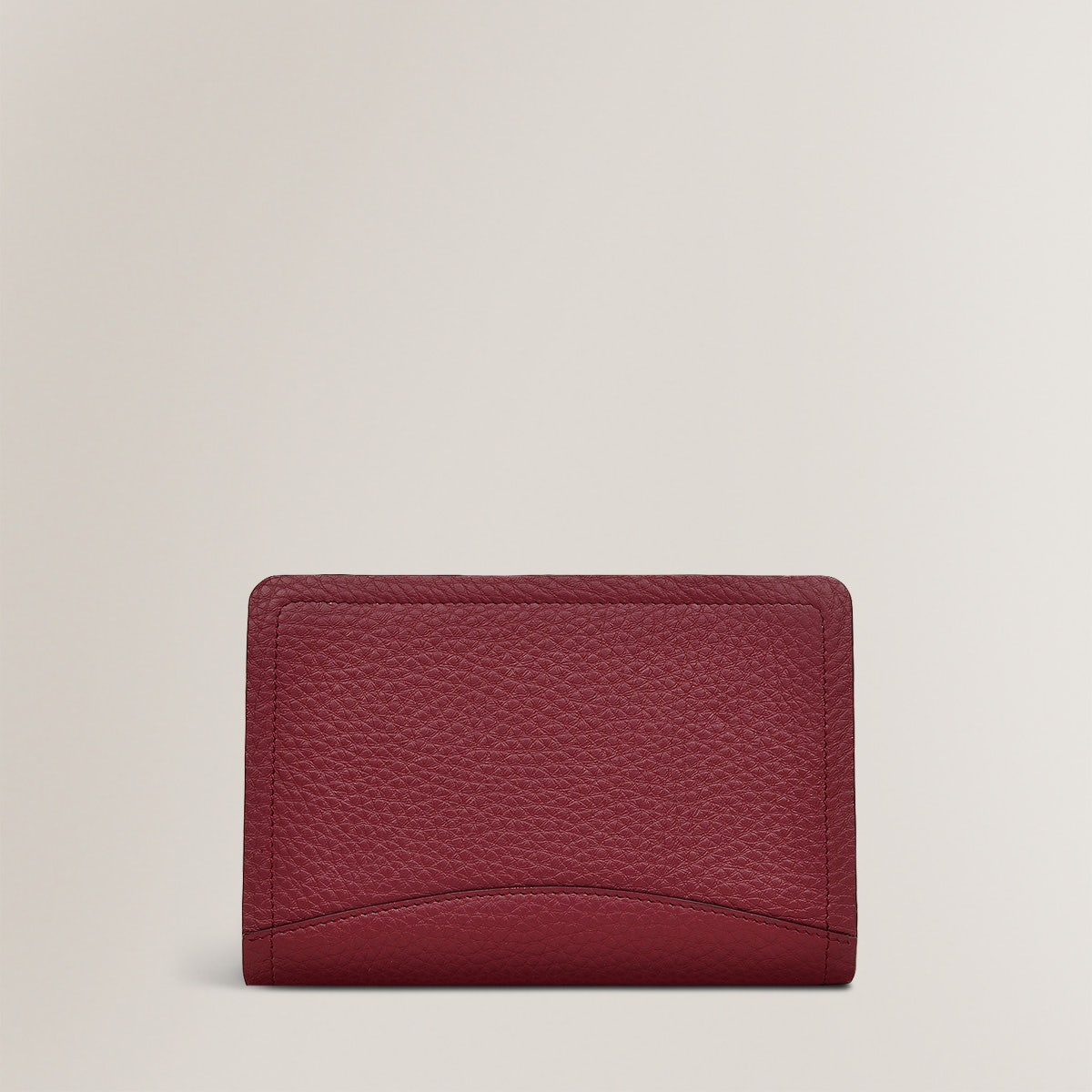 The Chancery Leather Medium Zip Around Wallet in Cranberry - S1943604