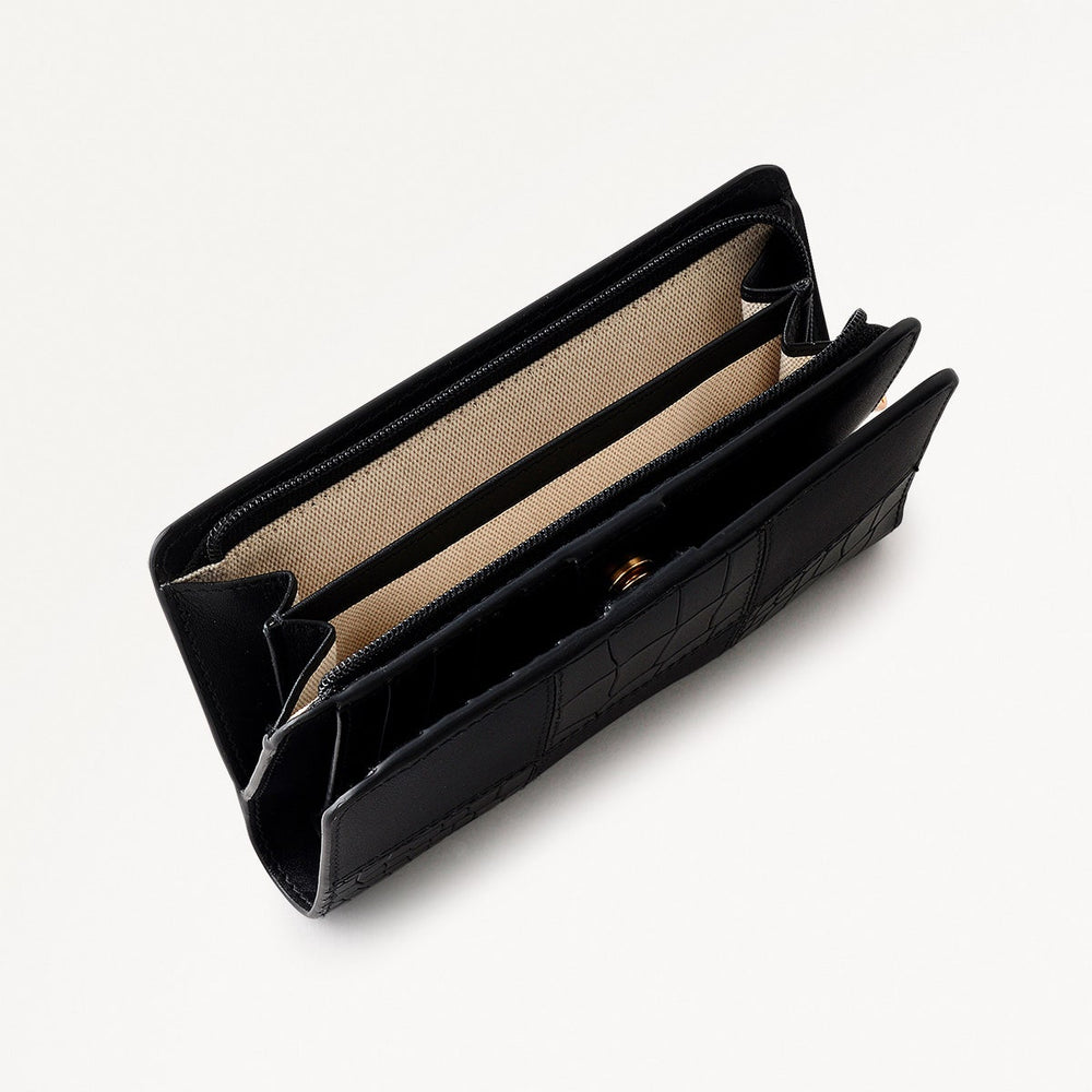 Mount Row Leather Medium Bifold Wallet in Black - S1969001