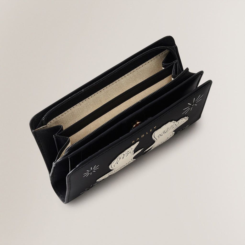 Two Turtle Doves Leather Medium Bifold Wallet in Black - S1972001