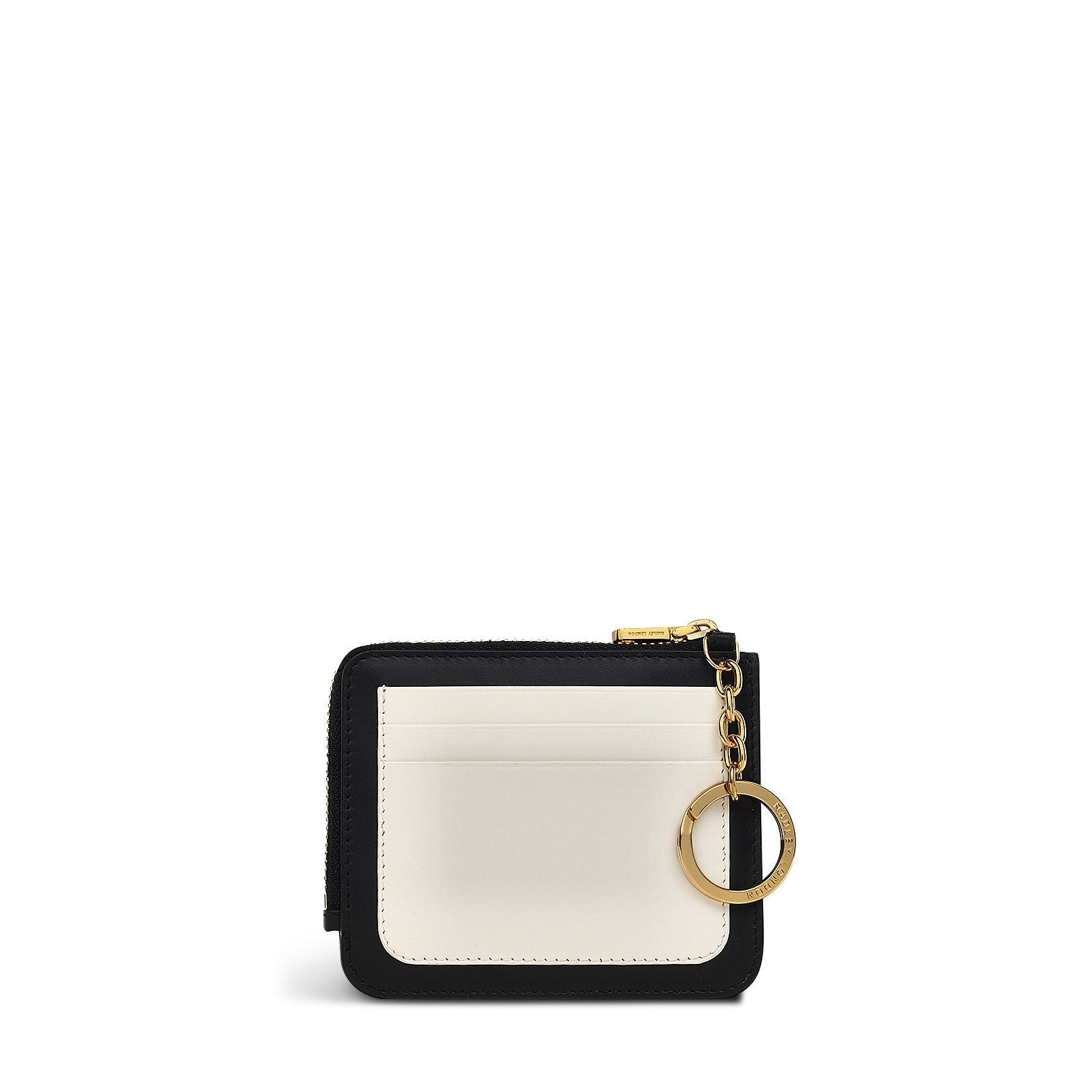 Two Turtle Doves Leather Medium Ziptop Cardholder in Black - S1973001