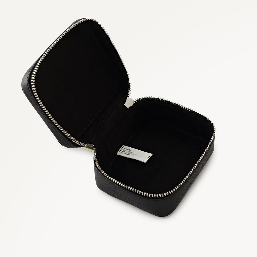 Commute Street Leather Small Zip Around Jewellery Pouch in Black - S1989001