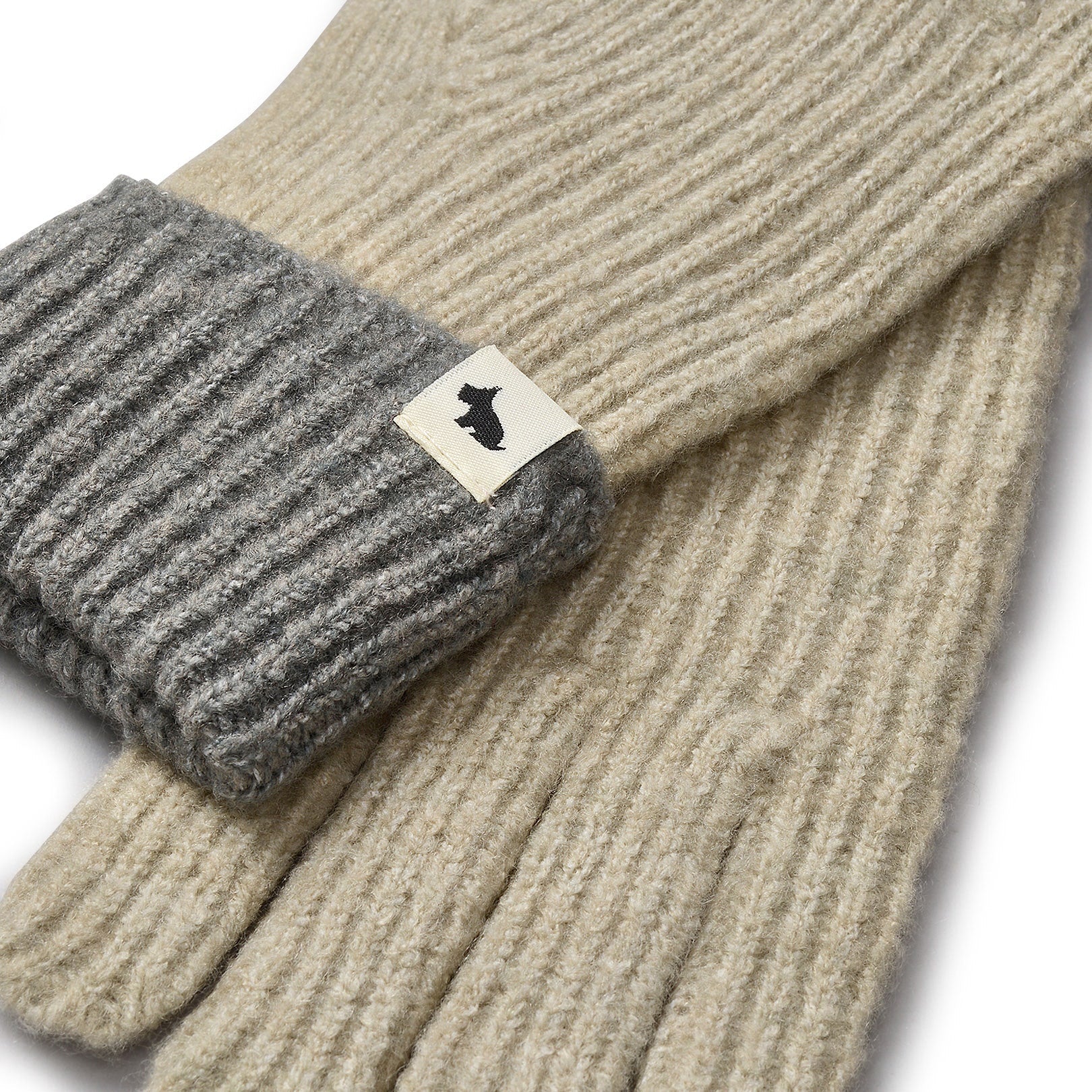 Knitters Lane Fabric Knitted Glove in Pumice - S2204065