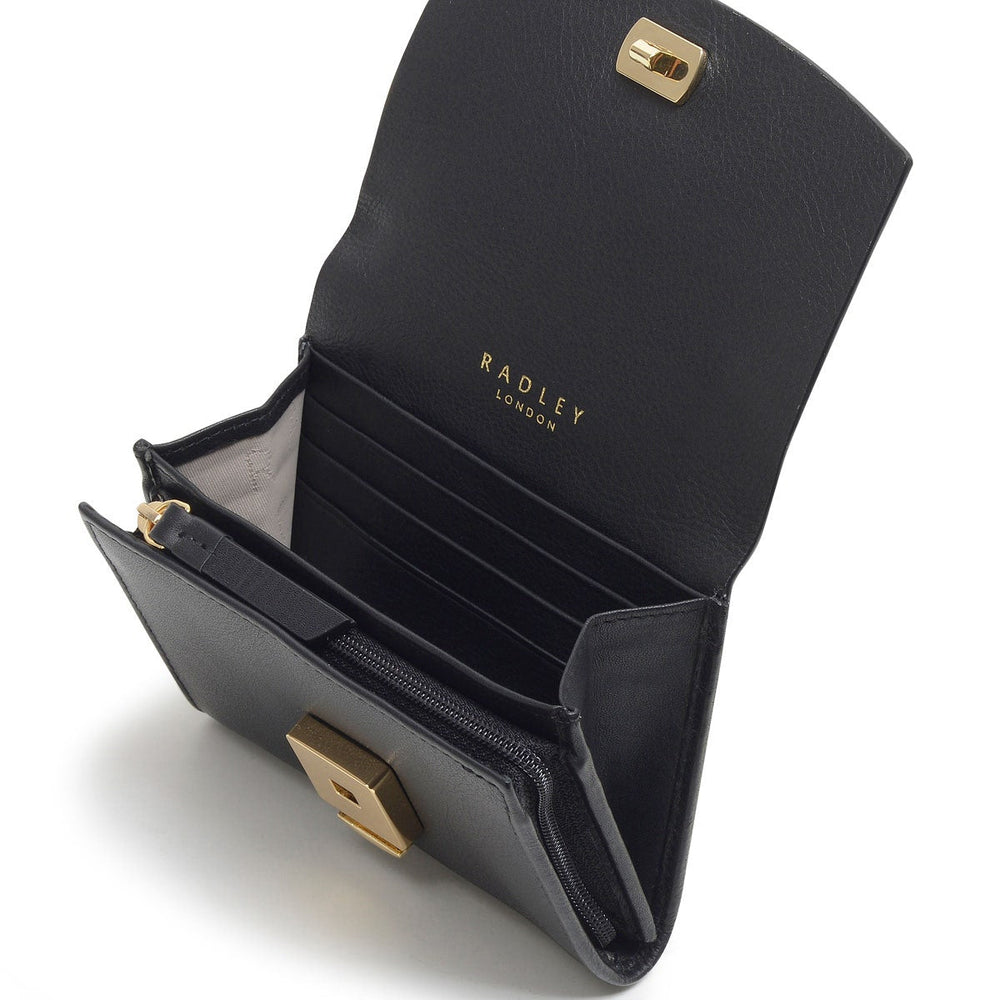 Albert Road Leather Medium Flapover Wallet in Black - S5211001
