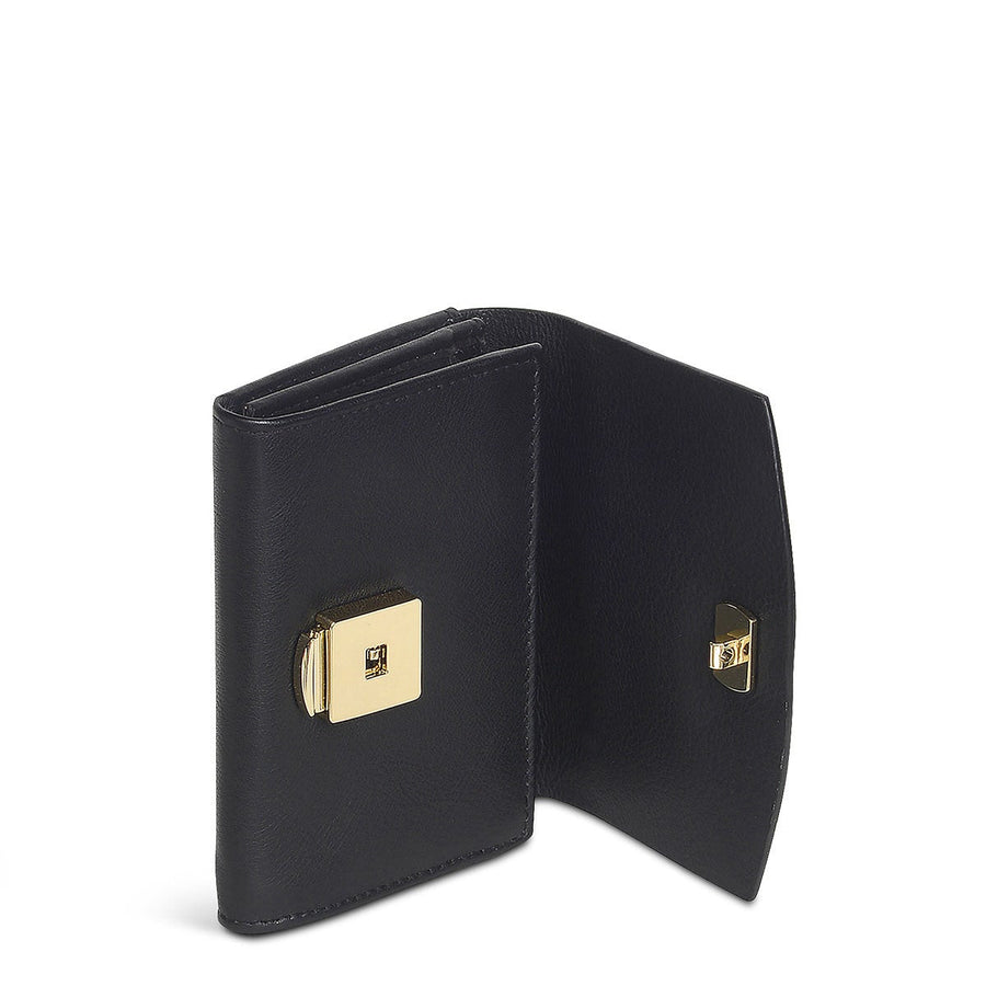 Albert Road Leather Medium Flapover Wallet in Black - S5211001