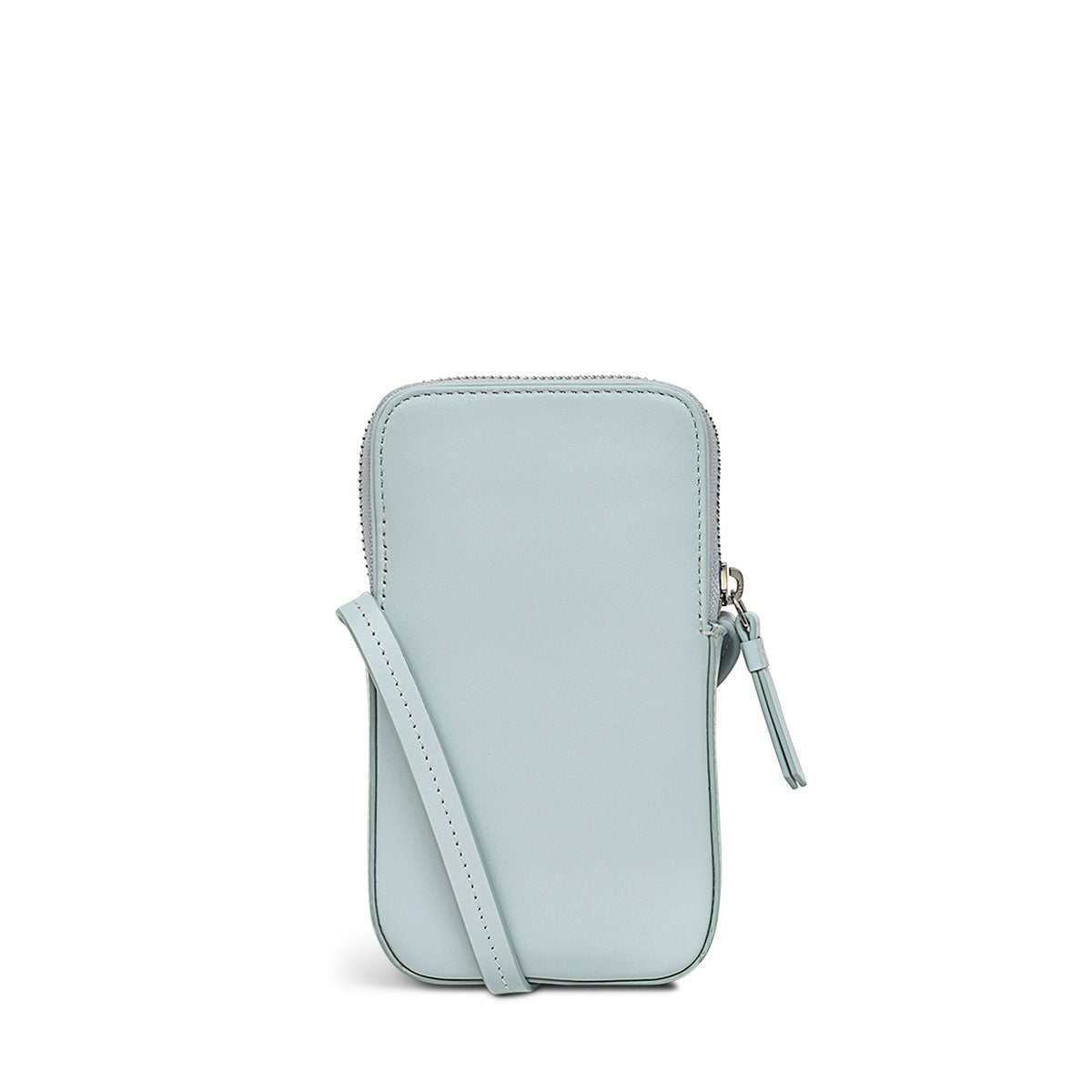 Spring Rose Leather Medium Zip Around Phone Crossbody in Seafoam - S9257367