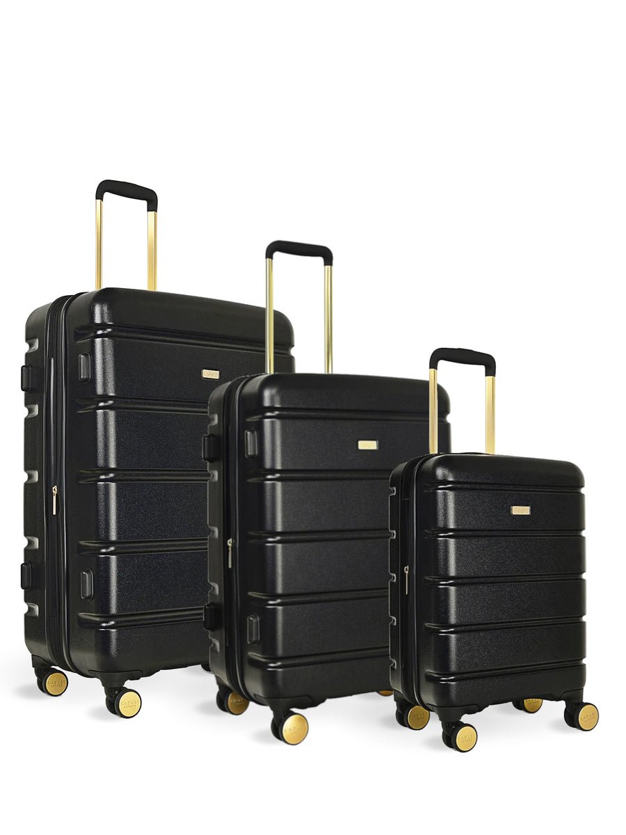 Lexington 3 Piece Suitcase Set in Black - NEST3LEX01