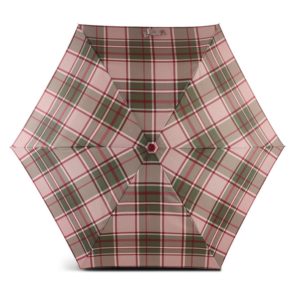 Autumn Check Responsible Handbag Umbrella in Racing Green - U2530302