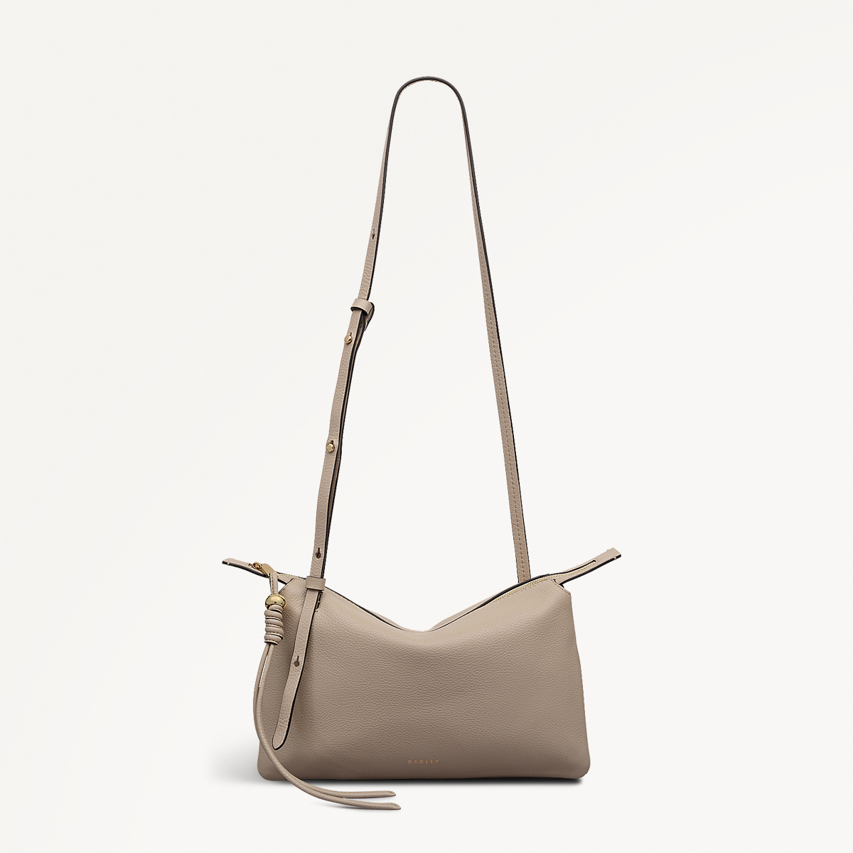 The Romilly Medium Ziptop Cross Body Beige