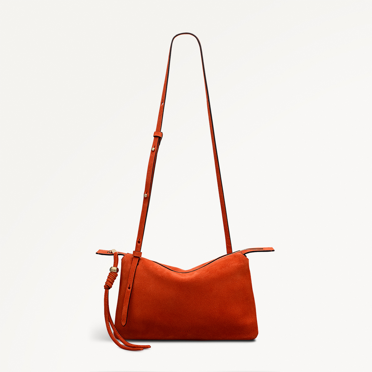 The Romilly Medium Ziptop Cross Body Suede Red