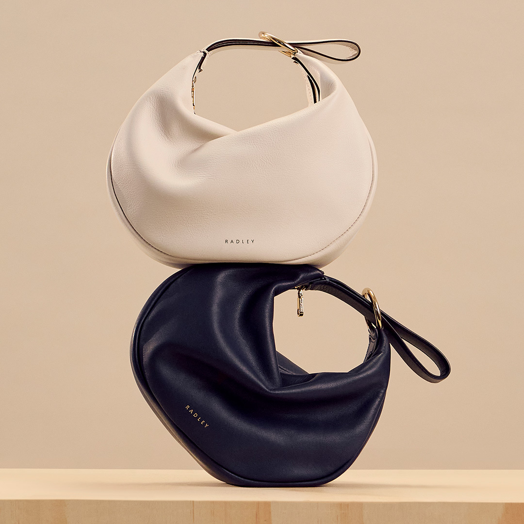The Harrington Medium Ziptop Clutch in Chalk and  Evenfall